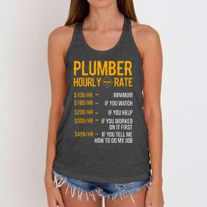 Funny Plumber Plumber Hourly Rate Plumber Women's Knotted Racerback Tank