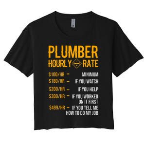 Funny Plumber Plumber Hourly Rate Plumber Women's Crop Top Tee