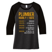 Funny Plumber Plumber Hourly Rate Plumber Women's Tri-Blend 3/4-Sleeve Raglan Shirt