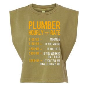 Funny Plumber Plumber Hourly Rate Plumber Garment-Dyed Women's Muscle Tee