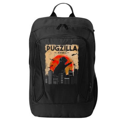 Funny Pug Pugzilla Funny Dog Pug City Backpack