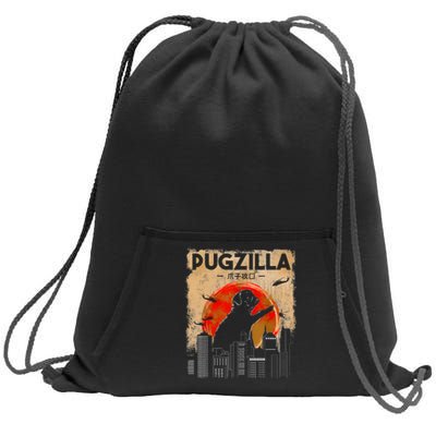 Funny Pug Pugzilla Funny Dog Pug Sweatshirt Cinch Pack Bag