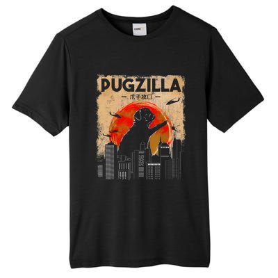 Funny Pug Pugzilla Funny Dog Pug Tall Fusion ChromaSoft Performance T-Shirt