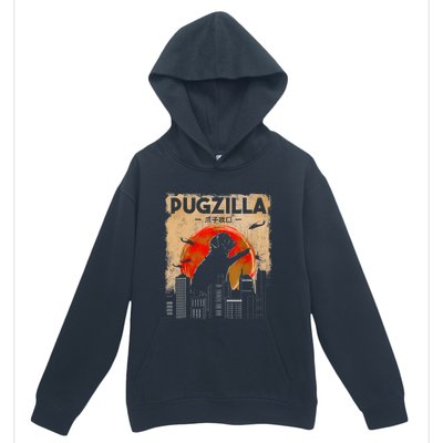 Funny Pug Pugzilla Funny Dog Pug Urban Pullover Hoodie