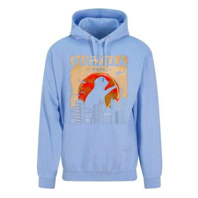 Funny Pug Pugzilla Funny Dog Pug Unisex Surf Hoodie