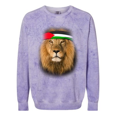 Free Palestine Palestinian Lion Gift Colorblast Crewneck Sweatshirt