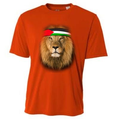 Free Palestine Palestinian Lion Gift Cooling Performance Crew T-Shirt