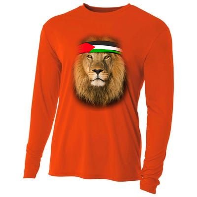 Free Palestine Palestinian Lion Gift Cooling Performance Long Sleeve Crew