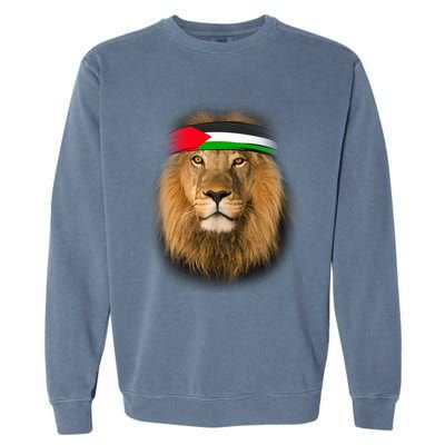 Free Palestine Palestinian Lion Gift Garment-Dyed Sweatshirt