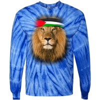 Free Palestine Palestinian Lion Gift Tie-Dye Long Sleeve Shirt