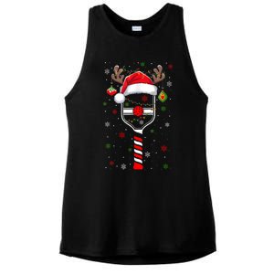 Funny Pickleball Player Christmas Holiday Reindeer Xmas Ladies PosiCharge Tri-Blend Wicking Tank