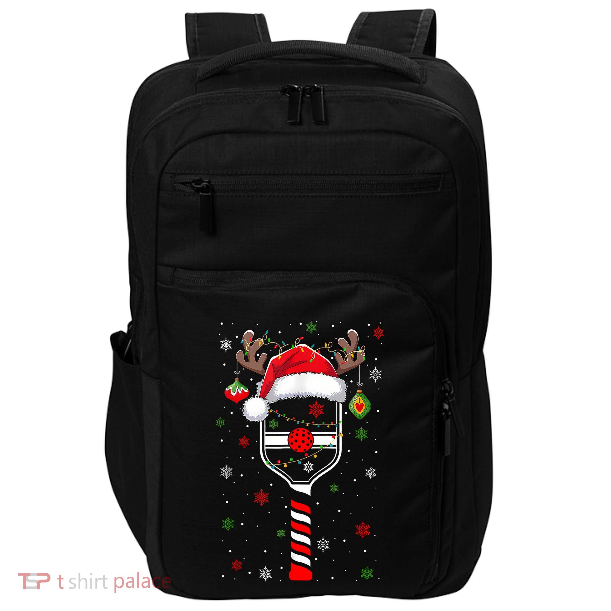 Funny Pickleball Player Christmas Holiday Reindeer Xmas Impact Tech Backpack