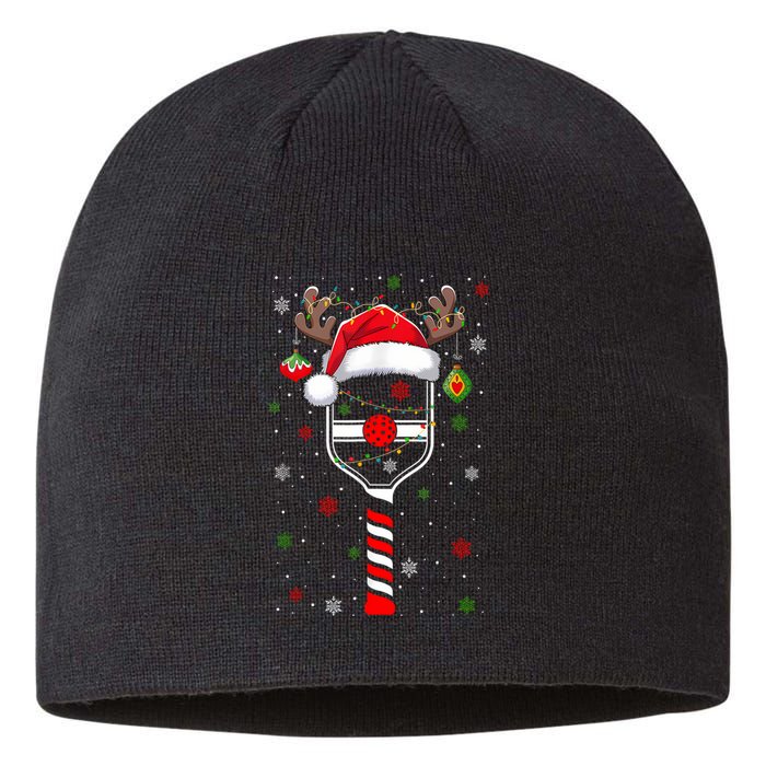 Funny Pickleball Player Christmas Holiday Reindeer Xmas Sustainable Beanie