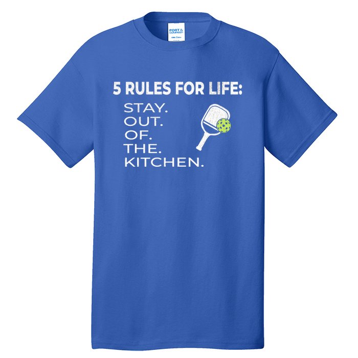 Funny Pickleball Pun Stay Out Of The Kitchen Green Cool Gift Tall T-Shirt