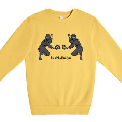 Fun Pickleball, Pickleball Ninja, Mixed Doubles, Pickleball For Life Premium Crewneck Sweatshirt