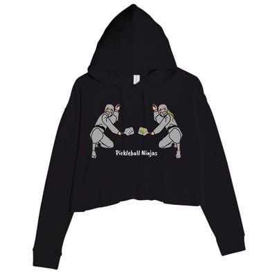 Fun Pickleball, Pickleball Ninja, Mixed Doubles, Pickleball For Life Crop Fleece Hoodie