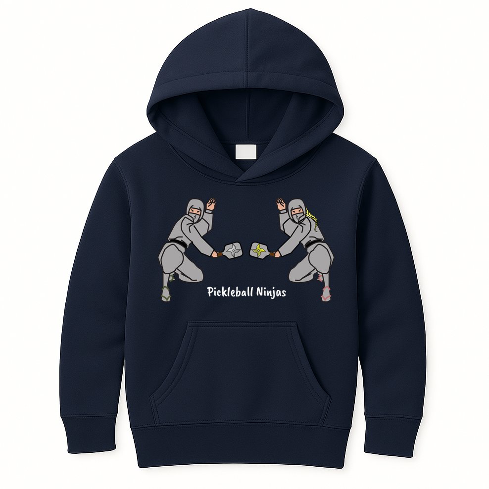 Fun Pickleball, Pickleball Ninja, Mixed Doubles, Pickleball For Life Kids Hoodie