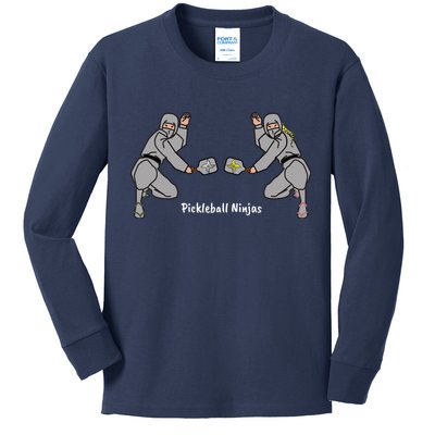 Fun Pickleball, Pickleball Ninja, Mixed Doubles, Pickleball For Life Kids Long Sleeve Shirt
