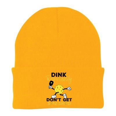 Funny Pickleball Player Dink Responsibly Dont Get Smashed Gift Knit Cap Winter Beanie