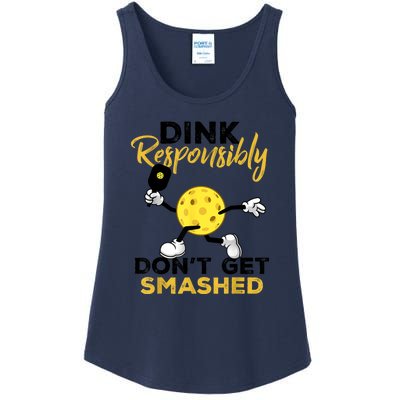 Funny Pickleball Player Dink Responsibly Dont Get Smashed Gift Ladies Essential Tank