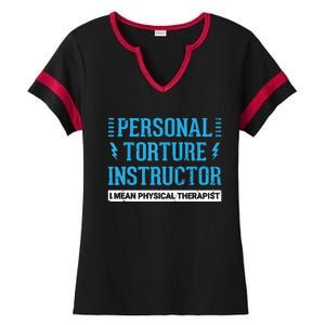 Funny PT Physical Therapist Gift Therapy Month Ladies Halftime Notch Neck Tee