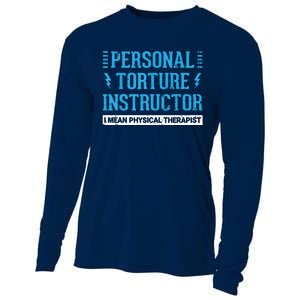 Funny PT Physical Therapist Gift Therapy Month Cooling Performance Long Sleeve Crew