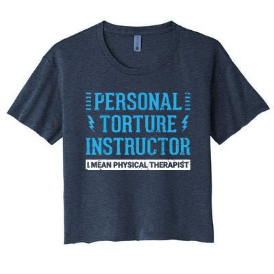 Funny PT Physical Therapist Gift Therapy Month Women's Crop Top Tee