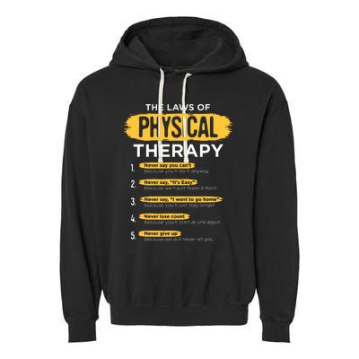 Funny PT Physical Therapy Gift Therapist Month Garment-Dyed Fleece Hoodie