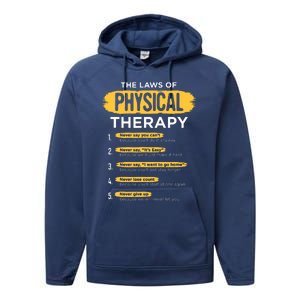 Funny PT Physical Therapy Gift Therapist Month Performance Fleece Hoodie