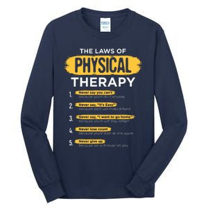 Funny PT Physical Therapy Gift Therapist Month Tall Long Sleeve T-Shirt