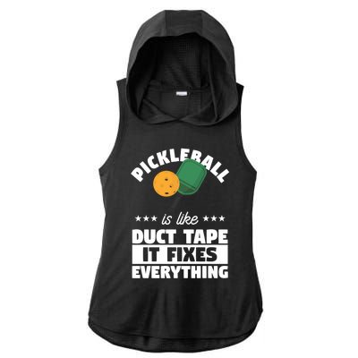 Funny Pickleball Paddle Sports Gift Pickleball Player Funny Gift Ladies PosiCharge Tri-Blend Wicking Draft Hoodie Tank