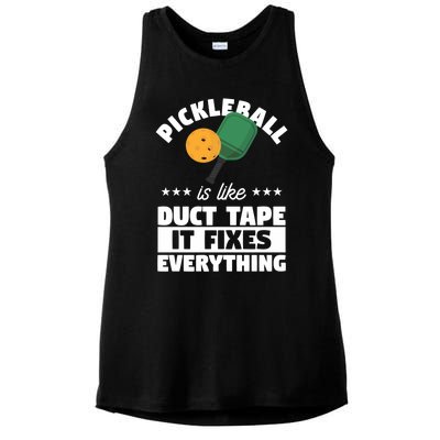 Funny Pickleball Paddle Sports Gift Pickleball Player Funny Gift Ladies PosiCharge Tri-Blend Wicking Tank