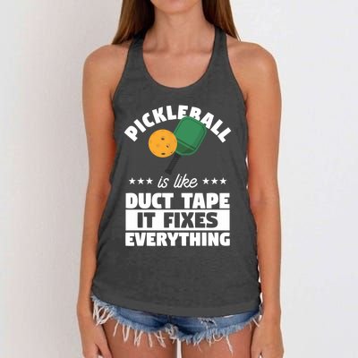 Funny Pickleball Paddle Sports Gift Pickleball Player Funny Gift Women's Knotted Racerback Tank