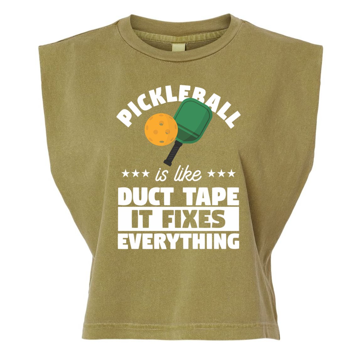Funny Pickleball Paddle Sports Gift Pickleball Player Funny Gift Garment-Dyed Women's Muscle Tee