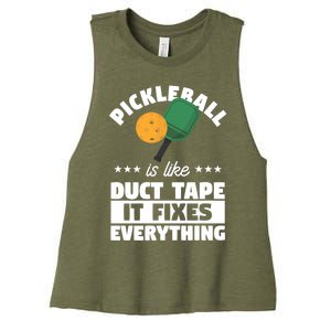 Funny Pickleball Paddle Sports Gift Pickleball Player Funny Gift Women's Racerback Cropped Tank