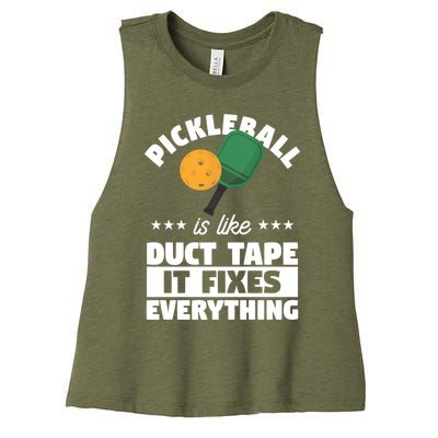 Funny Pickleball Paddle Sports Gift Pickleball Player Funny Gift Women's Racerback Cropped Tank