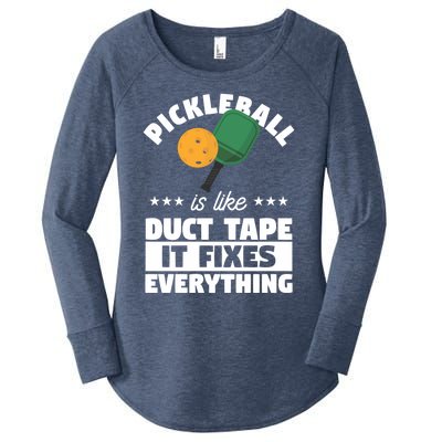 Funny Pickleball Paddle Sports Gift Pickleball Player Funny Gift Women's Perfect Tri Tunic Long Sleeve Shirt