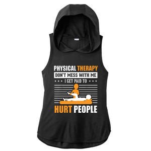 Funny PT Physical Therapy Gift Therapist Month Ladies PosiCharge Tri-Blend Wicking Draft Hoodie Tank