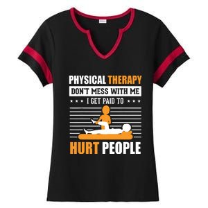 Funny PT Physical Therapy Gift Therapist Month Ladies Halftime Notch Neck Tee