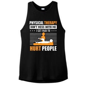 Funny PT Physical Therapy Gift Therapist Month Ladies PosiCharge Tri-Blend Wicking Tank