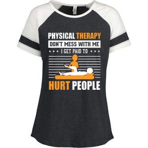 Funny PT Physical Therapy Gift Therapist Month Enza Ladies Jersey Colorblock Tee