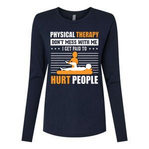 Funny PT Physical Therapy Gift Therapist Month Womens Cotton Relaxed Long Sleeve T-Shirt