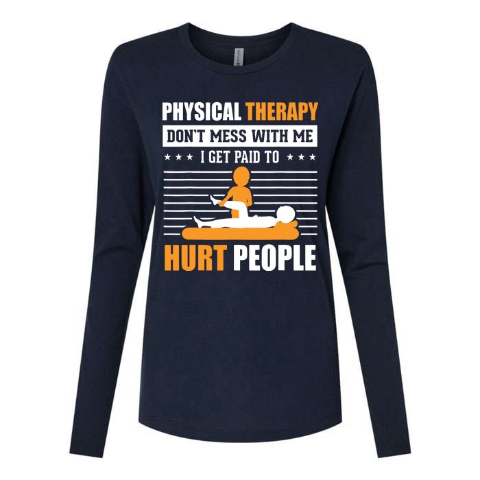 Funny PT Physical Therapy Gift Therapist Month Womens Cotton Relaxed Long Sleeve T-Shirt