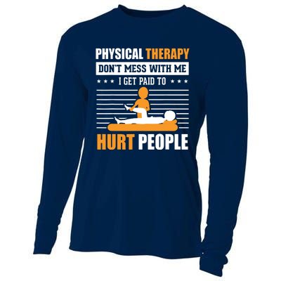 Funny PT Physical Therapy Gift Therapist Month Cooling Performance Long Sleeve Crew