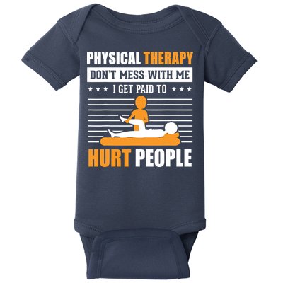 Funny PT Physical Therapy Gift Therapist Month Baby Bodysuit