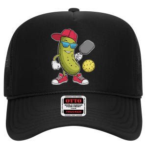 Funny Pickleball Player Paddleball Lover Pickleball Humor High Crown Mesh Back Trucker Hat