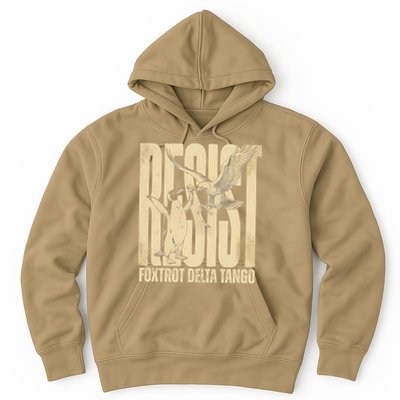 Funny Penguin Protest Resist Penguin Holding Fish Gr Hoodie