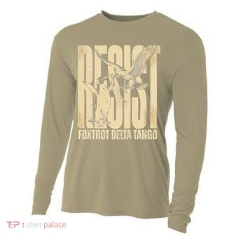 Funny Penguin Protest Resist Penguin Holding Fish Gr Cooling Performance Long Sleeve Crew