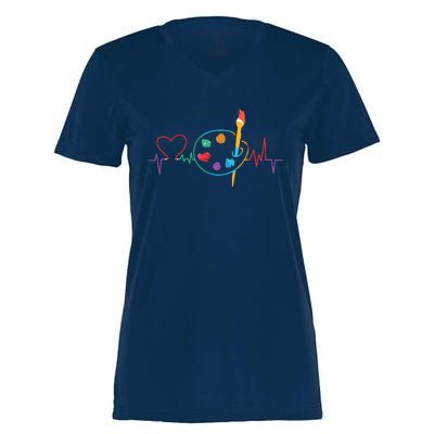 Funny Paint Palette Brush Artist Painter Gift Women's Momentum V-Neck T-Shirt