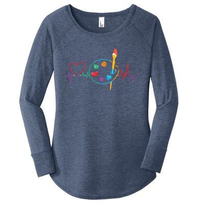 Funny Paint Palette Brush Artist Painter Gift Women's Perfect Tri Tunic Long Sleeve Shirt